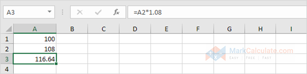 compound interest formula in excel - Step 2