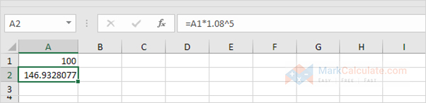 compound interest formula in excel - Step 4.1