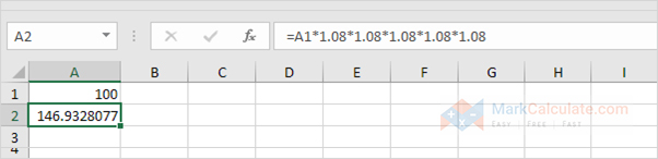 compound interest formula in excel - Step 4