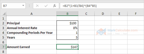 compound interest formula in excel - Step 5