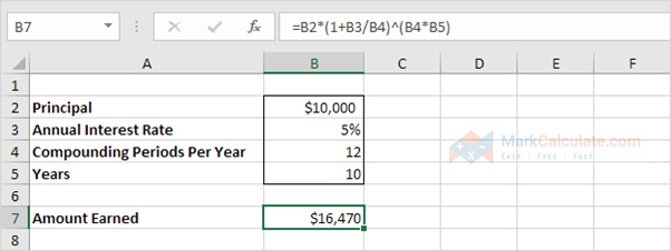 compound interest formula in excel - Step 7