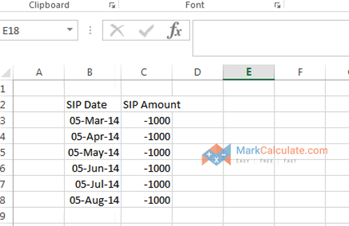 how to calculate sip manually - Step 2