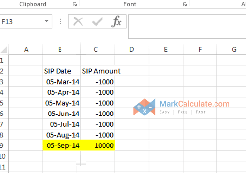 how to calculate sip manually - Step 3